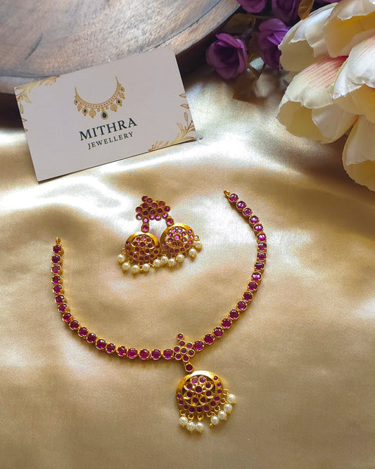 Mithra Heritage Antique Attigai Necklace Set MJ1022