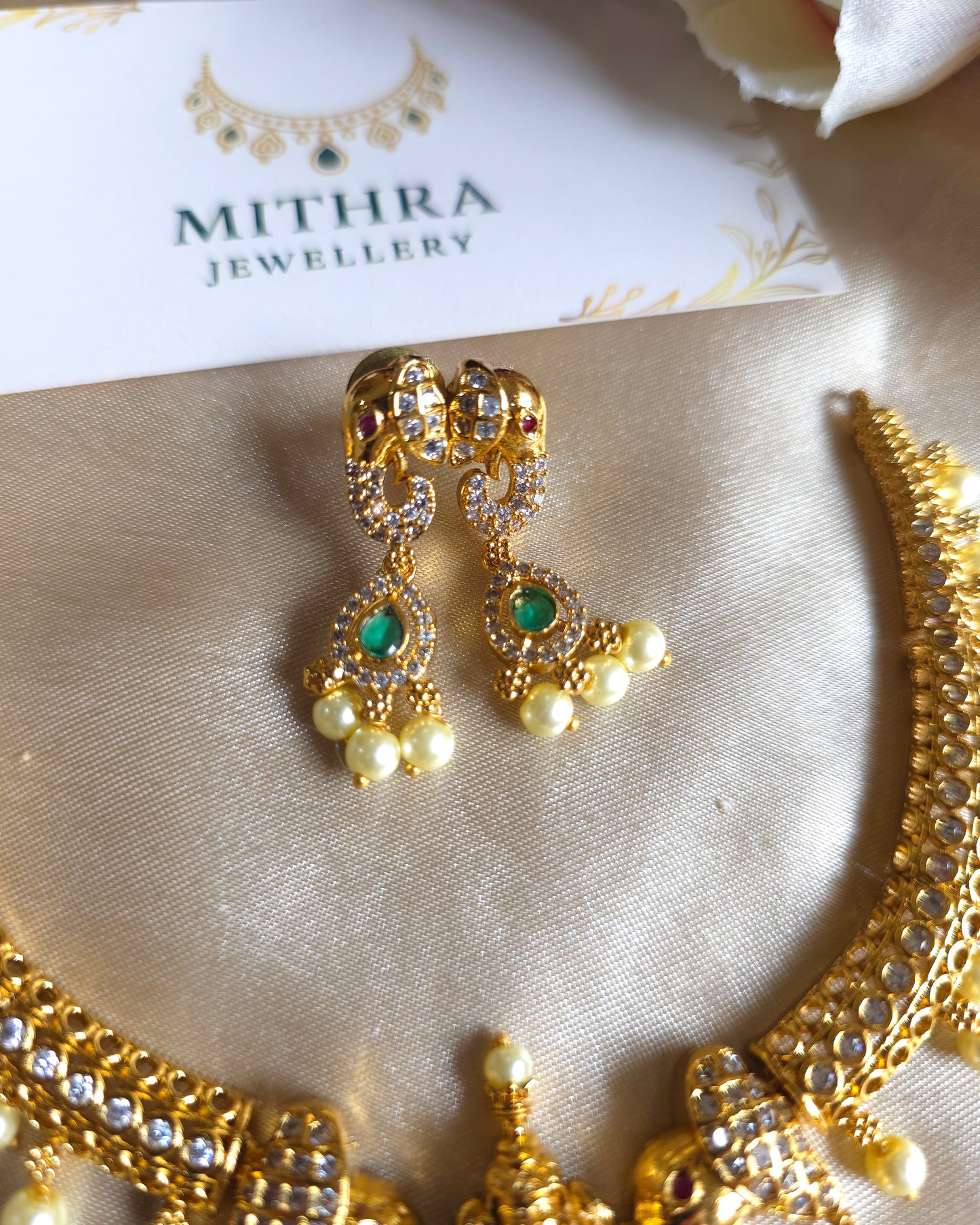 Divine Majesty: Antique Elephant & Lakshmi Necklace Set MJ1055