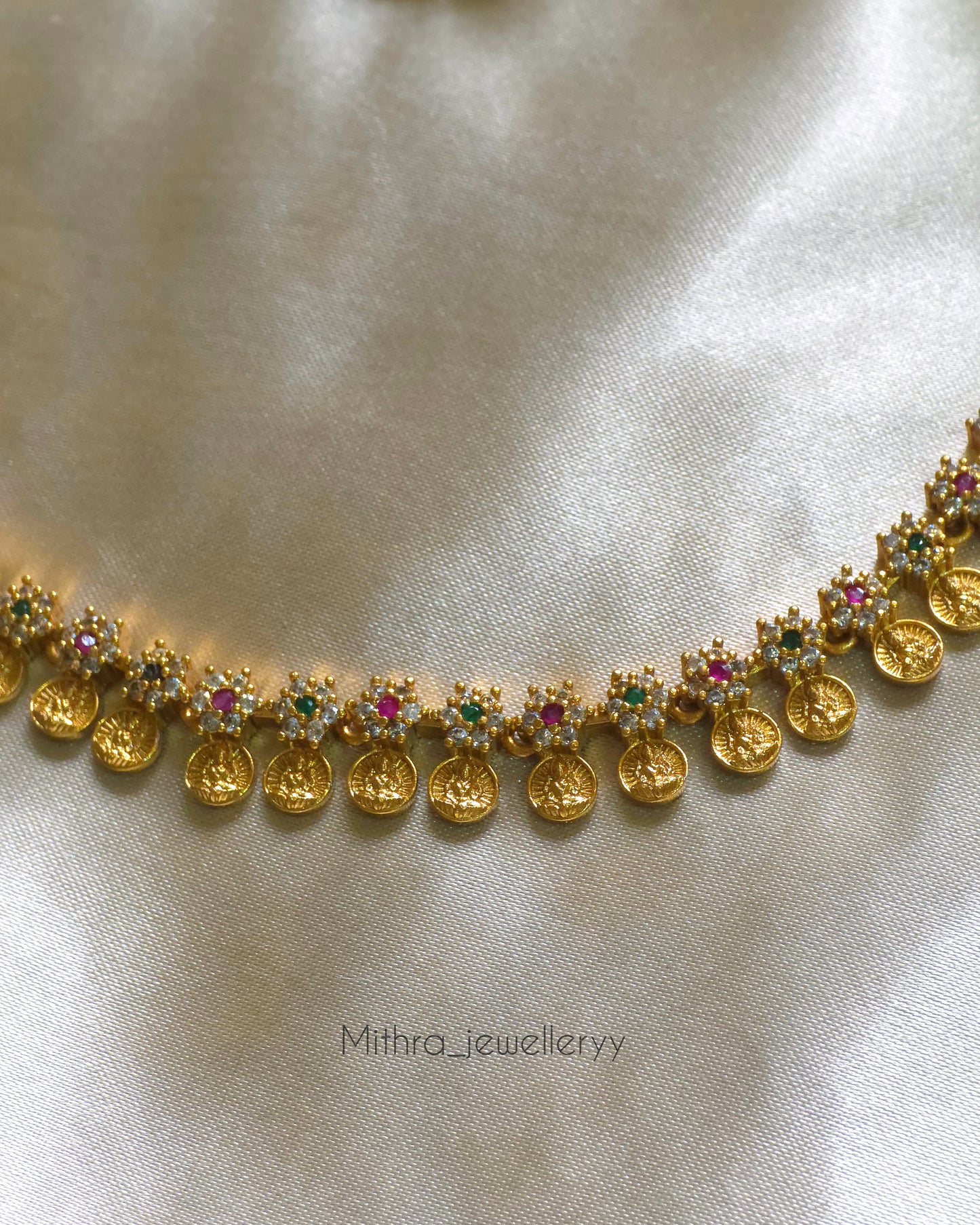 Divine Lakshmi Kasulaperu Necklace & Earrings Set MJ1018