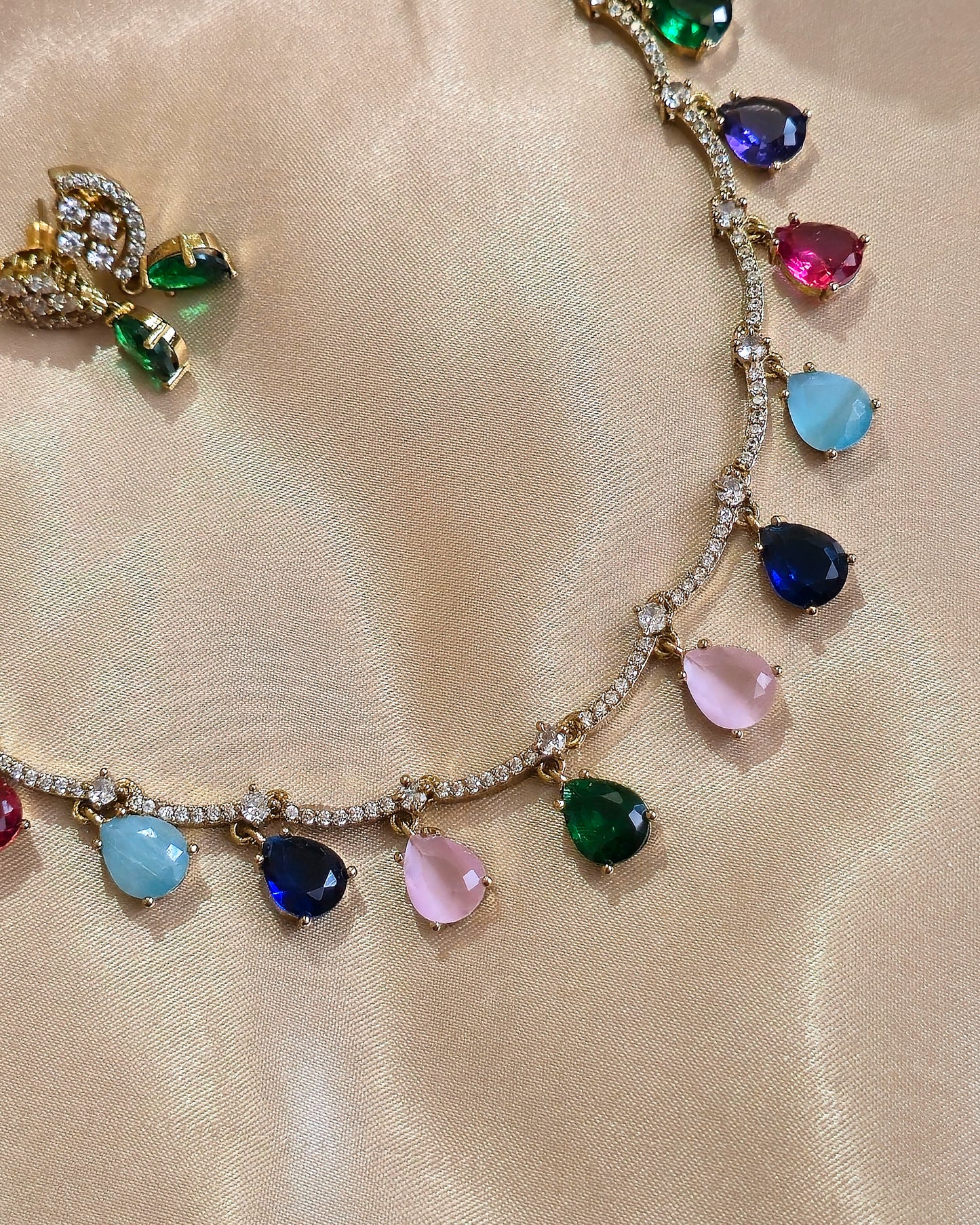 Vibrant Multi-Color Teardrop Gemstone Set MJ1032