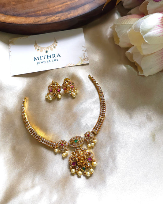Ganesh Choker Set with Pearl Accents