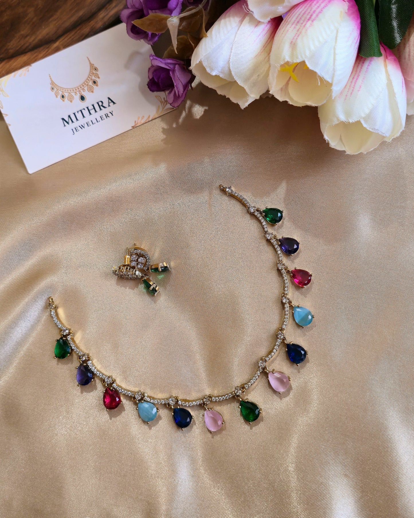 Vibrant Multi-Color Teardrop Gemstone Set MJ1032