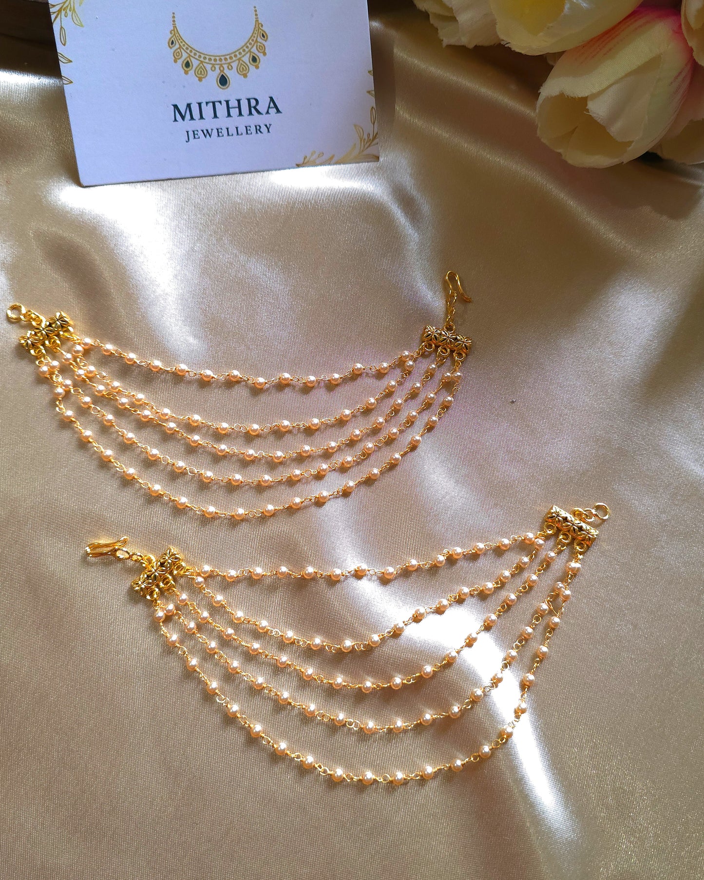 Graceful 5-Layered Pearl Sahare / Ear Chains MJ1079