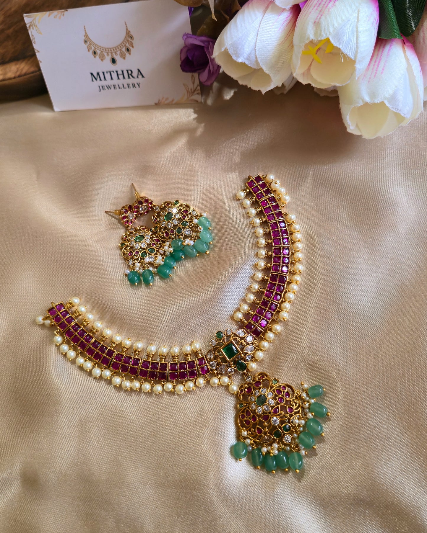 Kemp & Emerald Guttapusalu Choker Set MJ1012