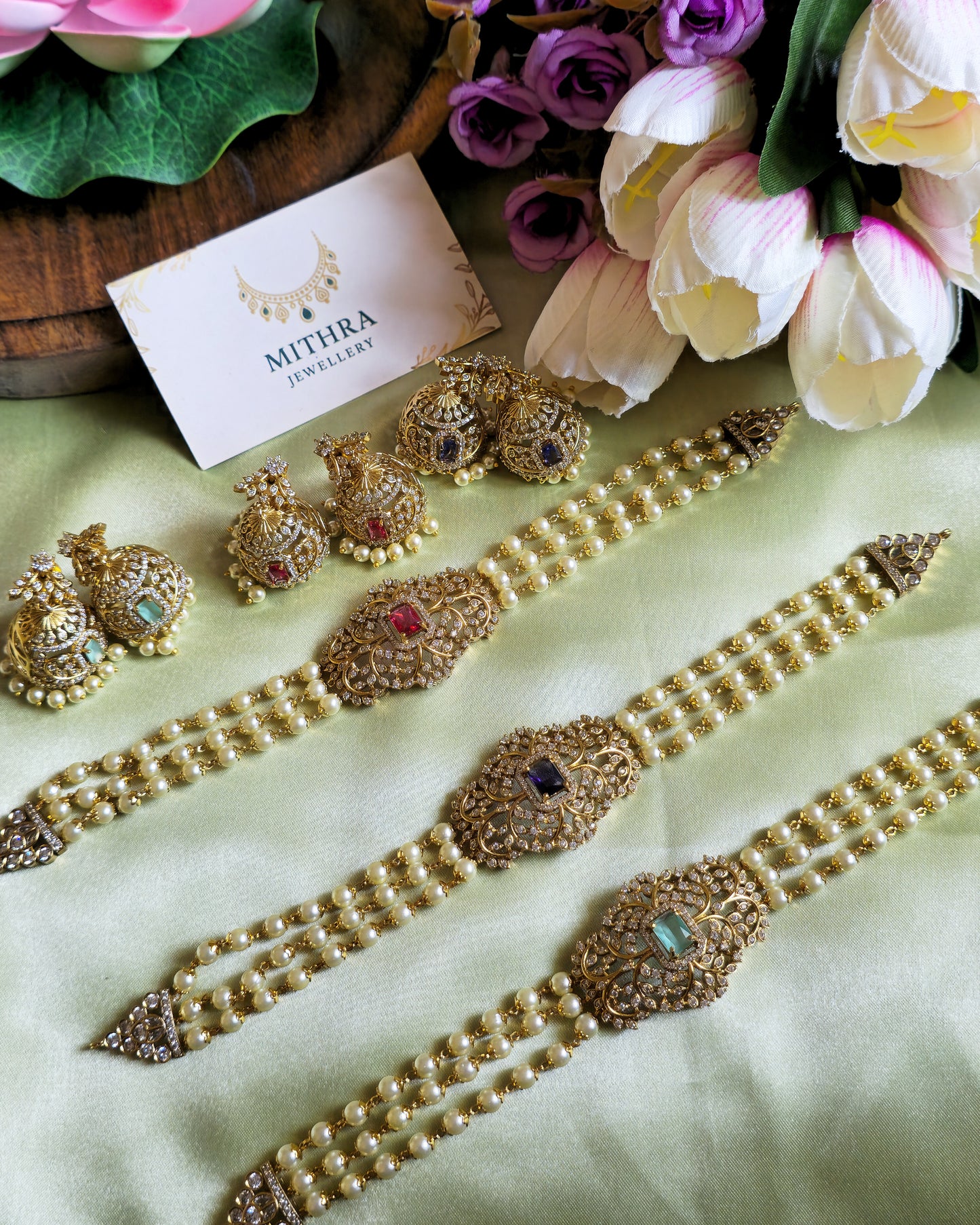 GARDEN - Pearl & Filigree Choker Set MJ1010