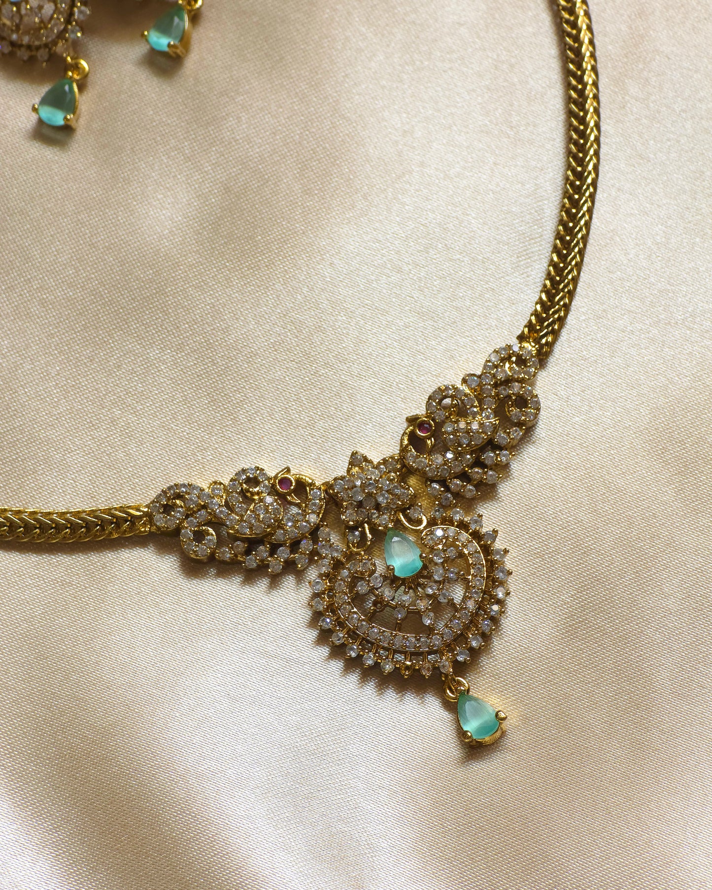 Majestic Peacock Teardrop Choker Set MJ1023