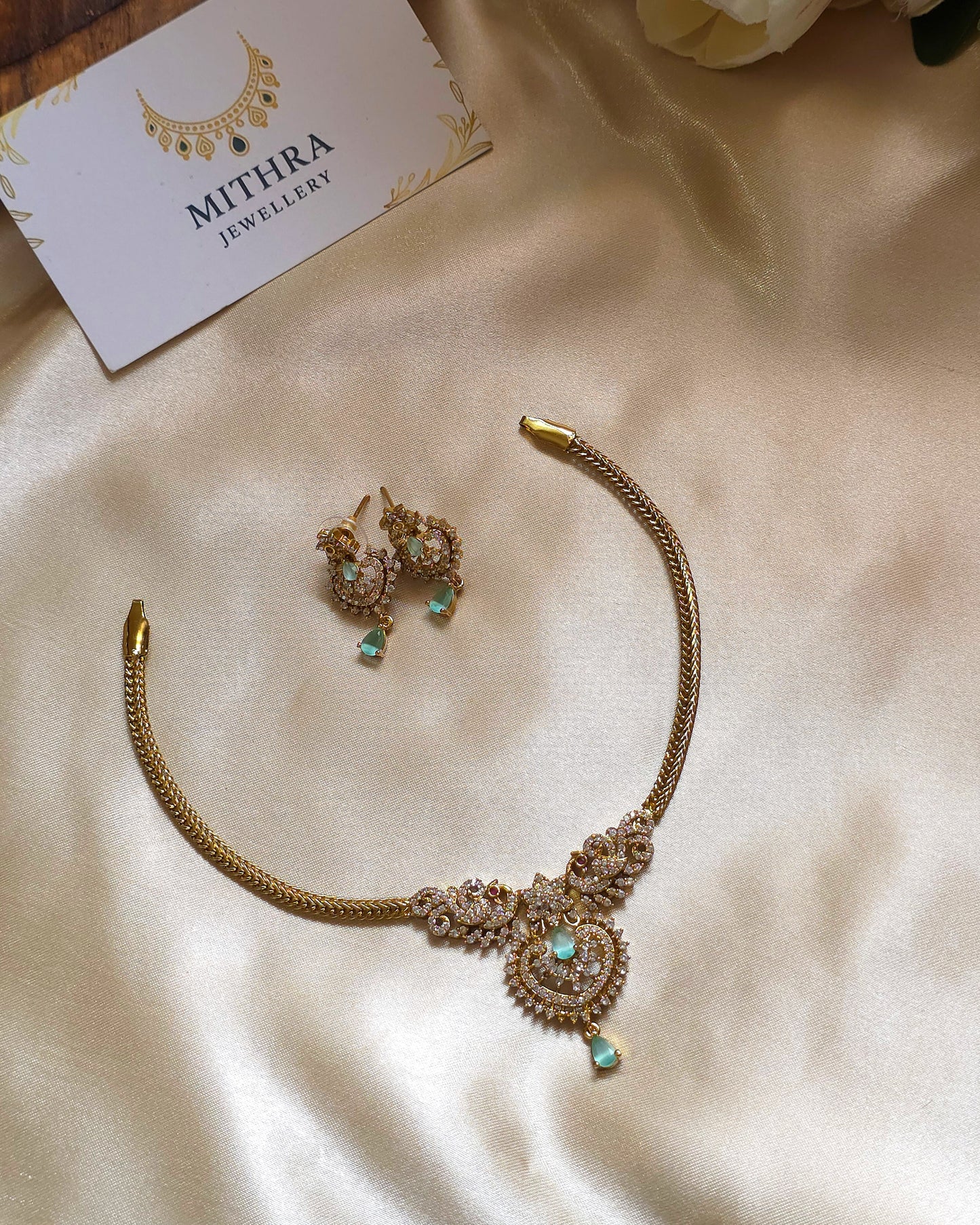 Majestic Peacock Teardrop Choker Set MJ1023
