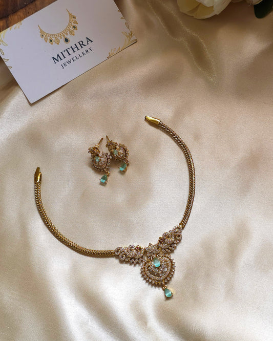 Majestic Peacock Teardrop Choker Set MJ1023