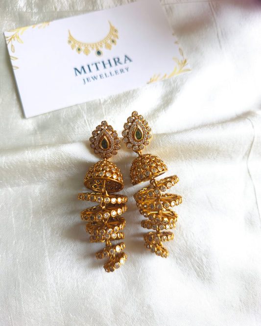 Tiered Grand Jhumka Earrings MJ1086