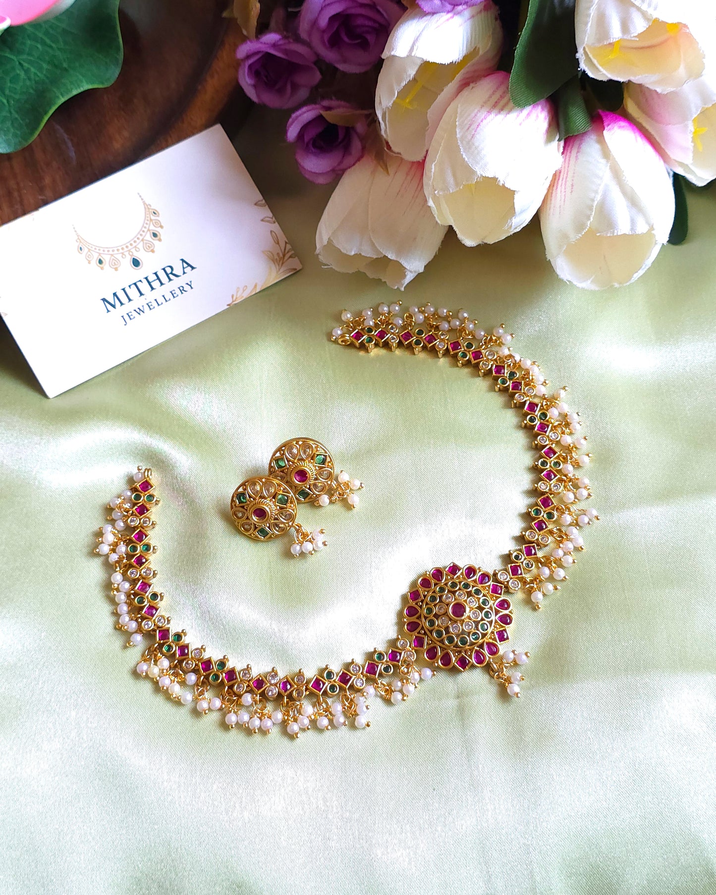 Vibrant Circular Kemp Necklace Set MJ1011