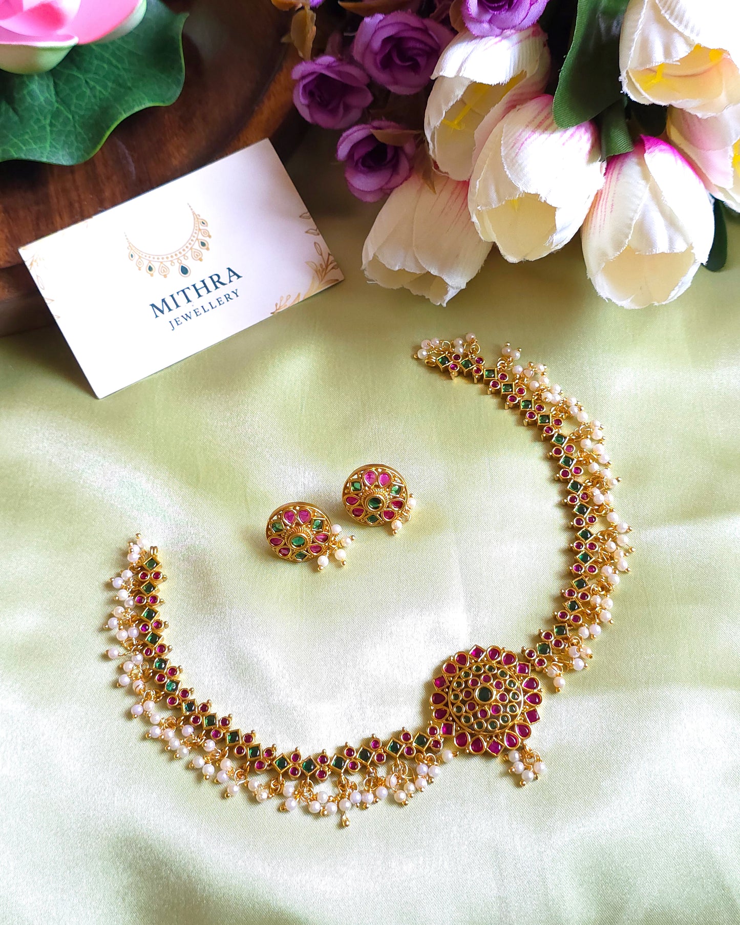 Vibrant Circular Kemp Necklace Set MJ1011