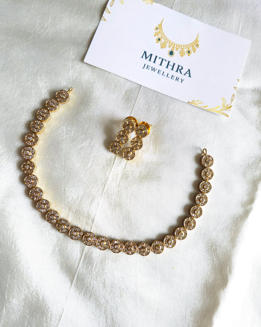 Dainty Floral Stone Choker Set MJ1030