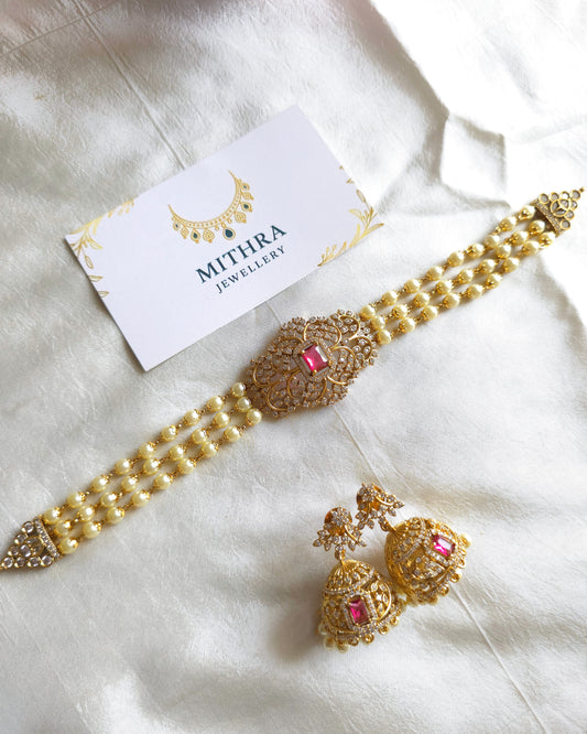 GARDEN - Pearl & Filigree Choker Set MJ1010